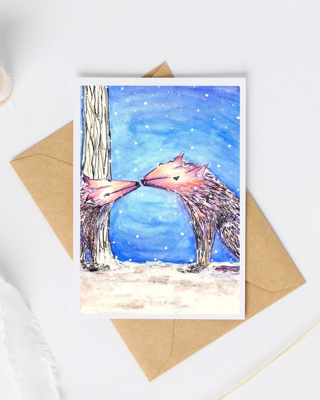 Postkaart - Paarse vosjes