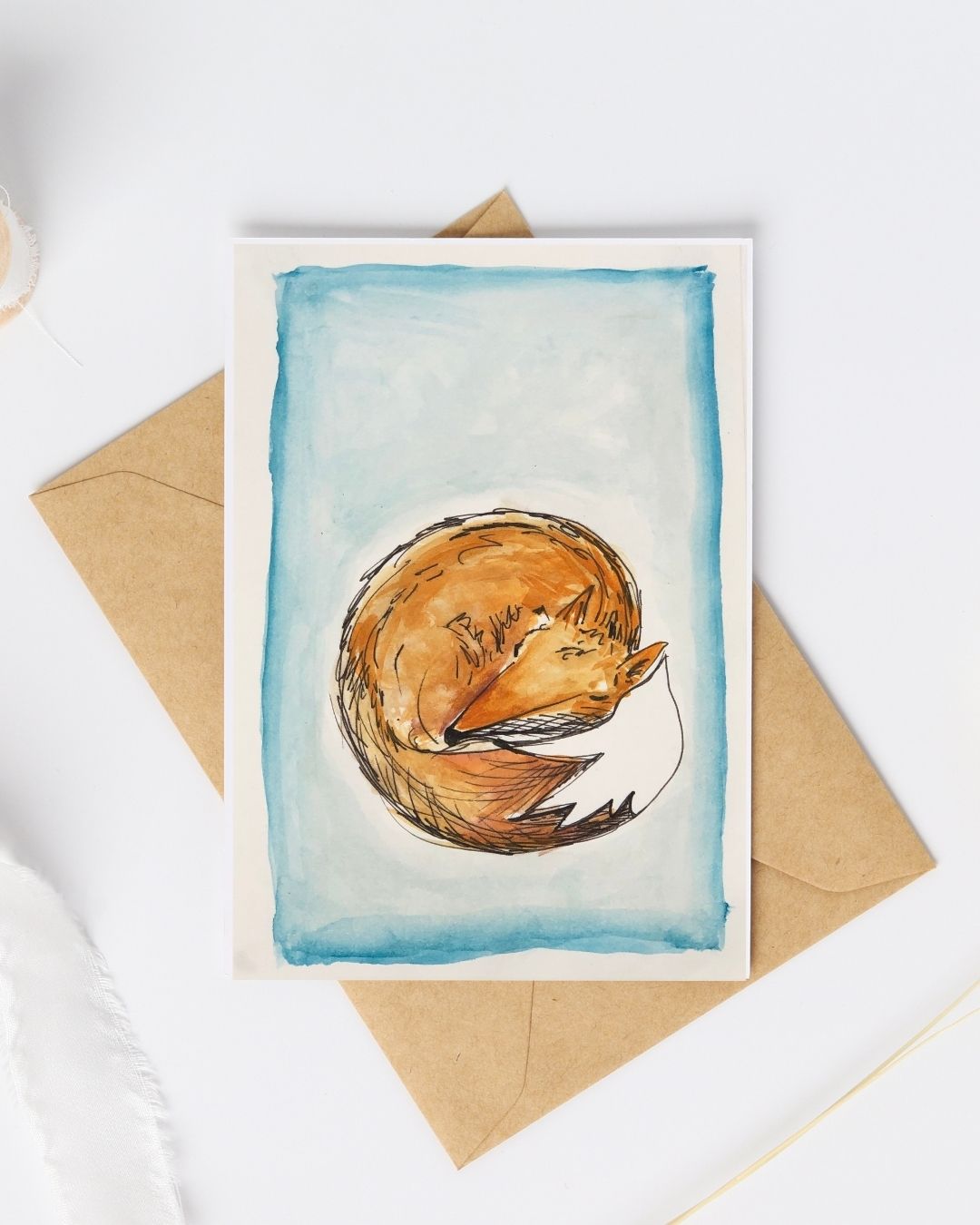 Postkaart - Slapende vos