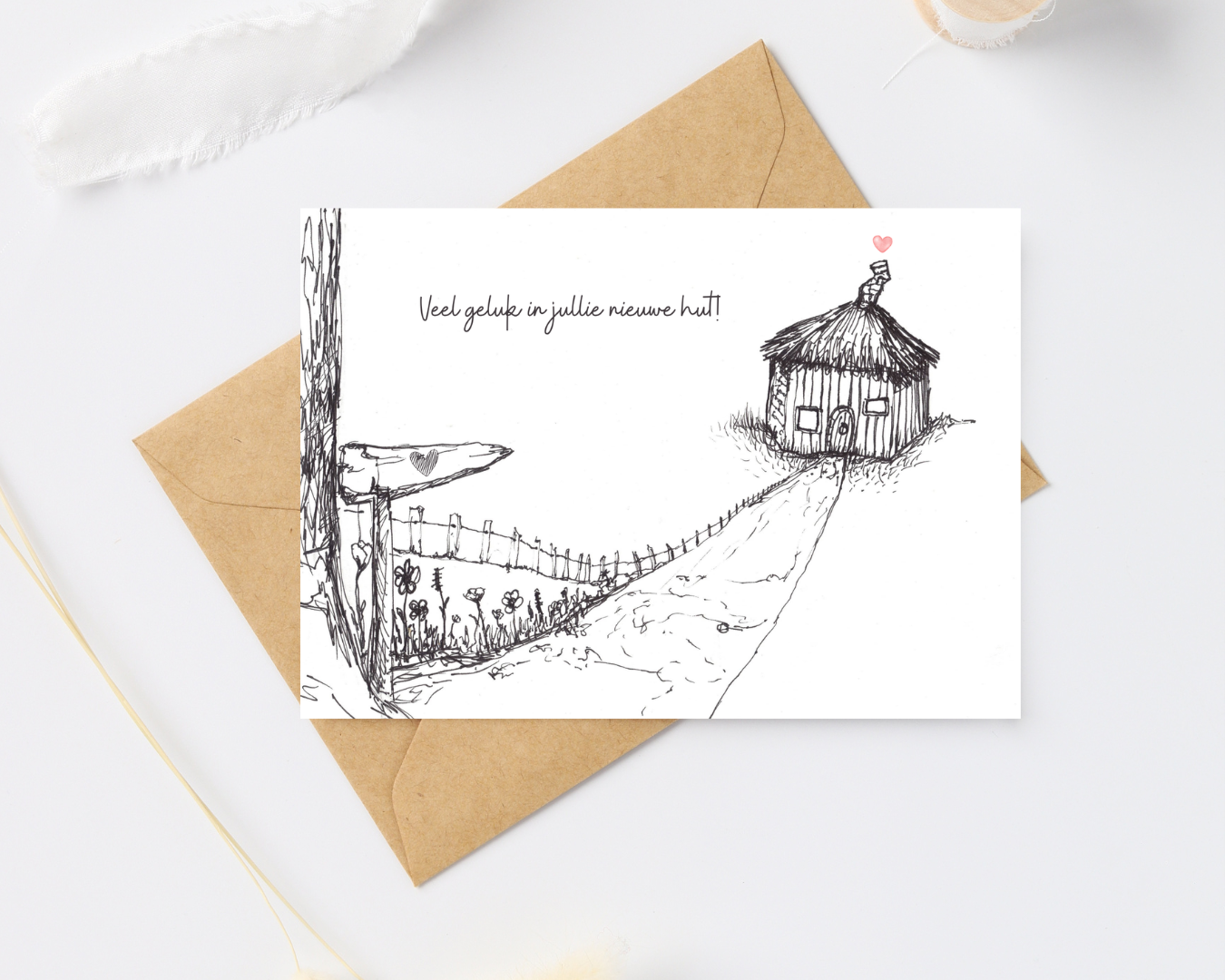 Postkaart - Veel geluk in jullie nieuwe hut!