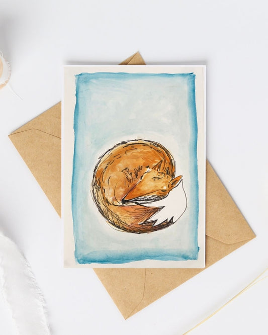 Postkaart - Slapende vos